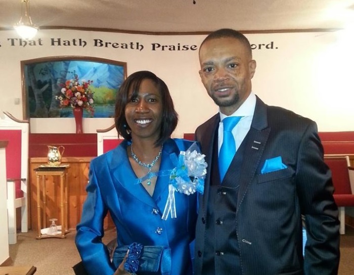Pastor Aaron L. Finley (R) and his wife.