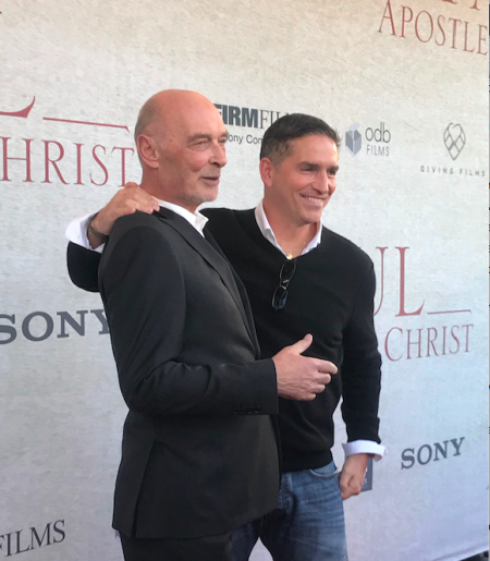 James Faulkner and Jim Caviezel appear on the red carpet at the "Paul, Apostle of Christ" red carpet premiere.