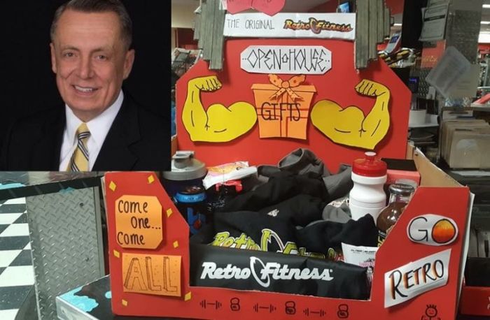 Craig Fasler (inset), senior equipping evangelist at Christian Equippers International claims he was booted from the Retro Fitness gym in Manahawkin in New Jersey by police after an 'atheist' complained about his praying on March 21, 2018.