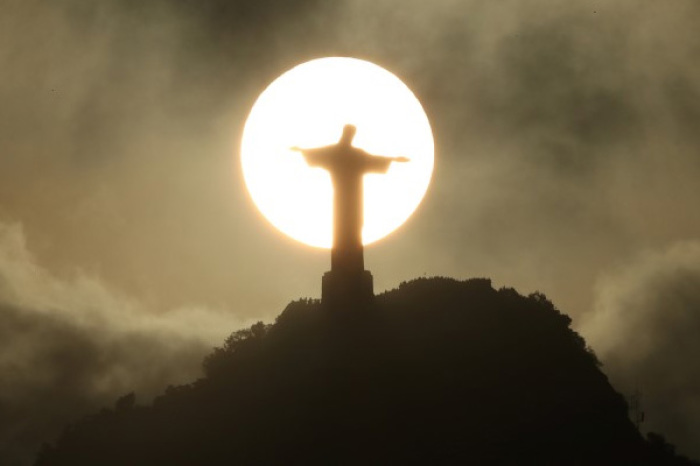 A general view of the Christ the Redeemer statue prior to the Rio 2016 Summer Olympic Games in Rio de Janeiro, Brazil.