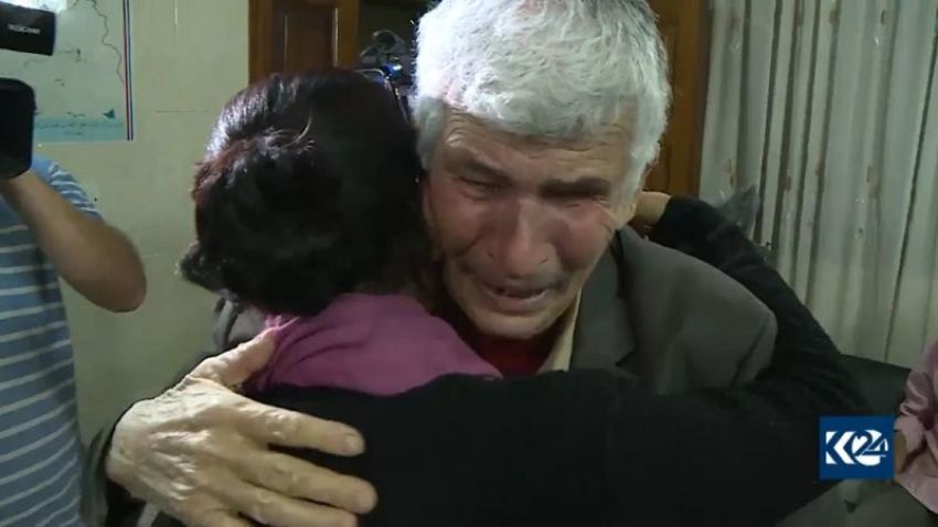 Rita Habib described the moment she was reunited with her father after nearly four years of Islamic State captivity as "a dream" in Erbil, Iraq, on Aril 4, 2018.