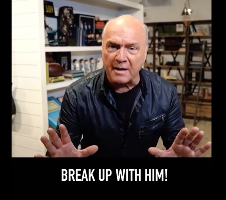 Pastor Greg Laurie answering the question "Should a Christian be in a relationship with a non believer?" in a Facebook video published on April 6, 2018.