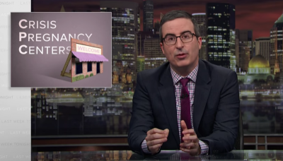 Comedian John Oliver on 'Last Week Tonight,' April 2018.