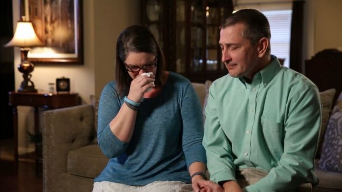Joseph and Patrice Bright in an emotional video released in April 2018 by the American Family Association, talking about the suicide of their daughter, 14-year-old Anna.