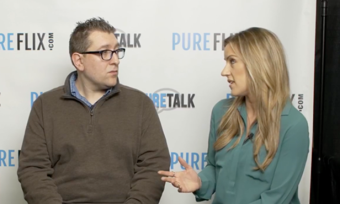 'Inside Edition' correspondent Megan Alexander (R) speaks with Billy Hallowell during a recent episode of PureFlix.com's 'Pure Talk.'