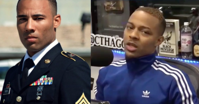 Former Staff Sergeant/ Internet preacher Marcus Rogers gives rapper Bow Wow advice, April 2018.