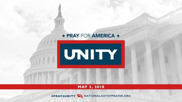 The theme of this year's National Day of Prayer is unity, anchored around Ephesians 4:3 - 'Make every effort to keep the unity of the Spirit through the bond of peace.'