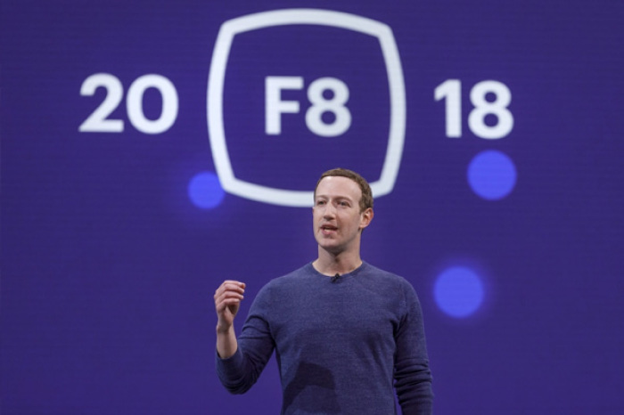 Facebook Chief Executive Officer and co-founder Mark Zuckerberg speaks to the audience during the Facebook F8 2018 developer community event in San Jose, California, US on Tuesday, May 1, 2018.