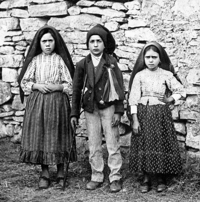 Lúcia Santos, Francisco Marto, and Jacinta Marto, and , the three children who claimed that the Virgin Mary appeared to in a series of visions in Fátima, Portugal during the First World War.