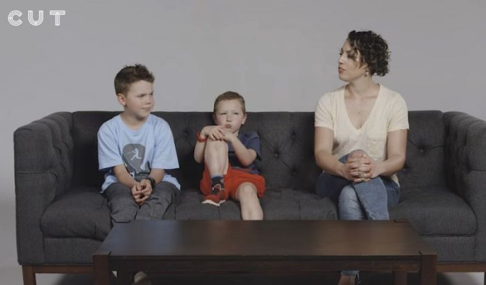 Two boys talk with their mother about gender identity in a video posted to YouTube on May 4, 2018.