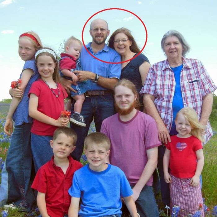 Michael Scott Owen, 52 (red circle), and his wife, Jennifer, 47, were driving six of their seven children home from a camping trip on April 23, 2018, when they crashed into another vehicle and later died.