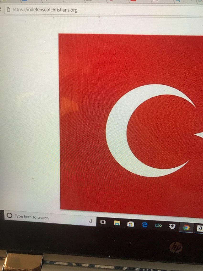 A Turkish flag appears on the website of InDefenseofChristians.org on Thursday May 17, 2018 due to a cyber attack that is believed to have been carried out by someone acting "for or on behalf of the Turkish government."