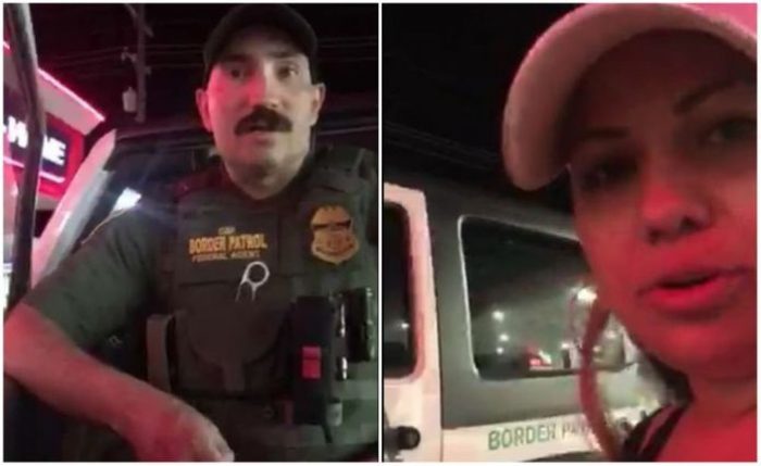 U.S. citizen, Ana Suda (R) was stopped along with her friend by this Border Patrol agent (L) in Montana on Wednesday May 16, 2018 for speaking Spanish.