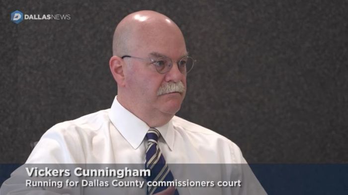 Former Judge Vickers 'Vic' Cunningham, who is running for Dallas County commissioner, acknowledged that he set up a trust fund rewarding his children if they marry a white person on May 18, 2018.
