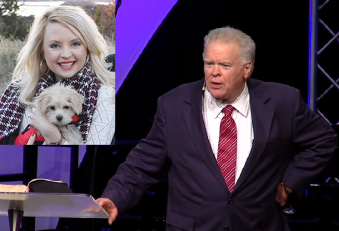 Paige Patterson, 75, speaks at the AWAKEN Conference in Las Vegas, NV, in January 2014. Sharaya Colter appears in inset photo.