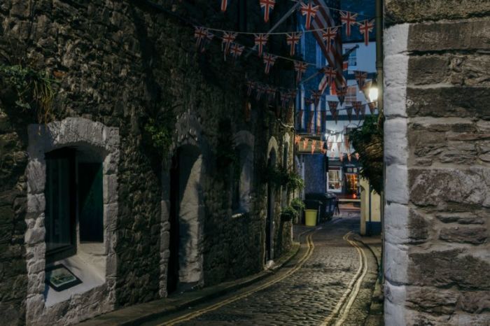 The streets of Plymouth, England.