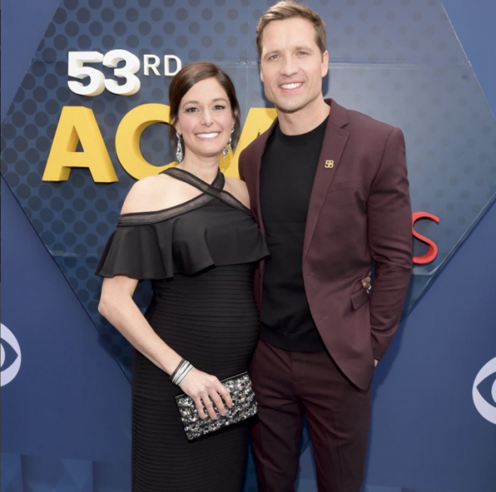 Walker Hayes and his wife Laney at the Academy of Country Music Awards, April 15, 2018.