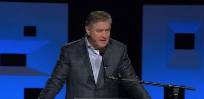 Southern Baptist Convention President Steve Gaines giving remarks at the SBC annual meeting in Dallas, Texas on Tuesday, June 12, 2018.
