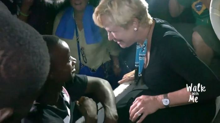 Missionary Heidi Baker in a video praying for a man posted on April 15, 2018.