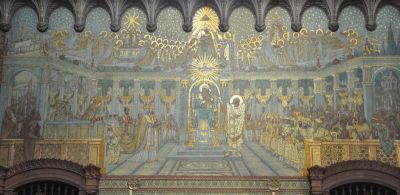 A mural depicting the Third Ecumenical Council, which took place in Ephesus in the year AD 431 and attended by about 200 bishops.