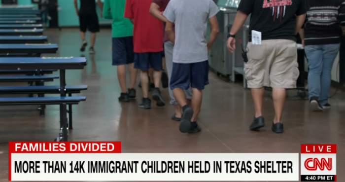 CNN report on immigrant children held in custody at the U.S.-Mexico border on June 14, 2018.
