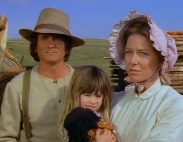 A scene from the pilot of Little House on the Prairie, from the book by Laura Ingalls Wilder