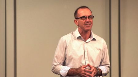 Bill Henson, author and founder of the organization Lead Them Home, giving remarks at the Fall 2017 Q Commons in Boston, Massachusetts.