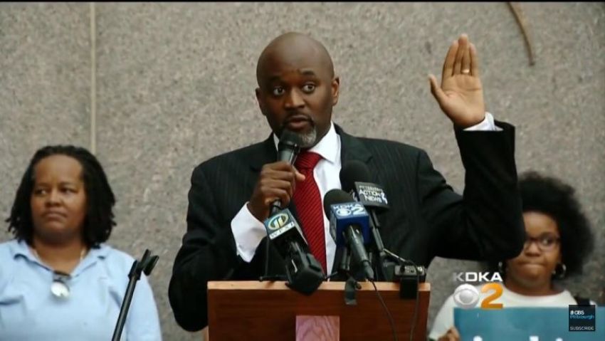 Turahn Jenkins announces his candidacy for DA in Allegheny County, PA on July 3, 2018.