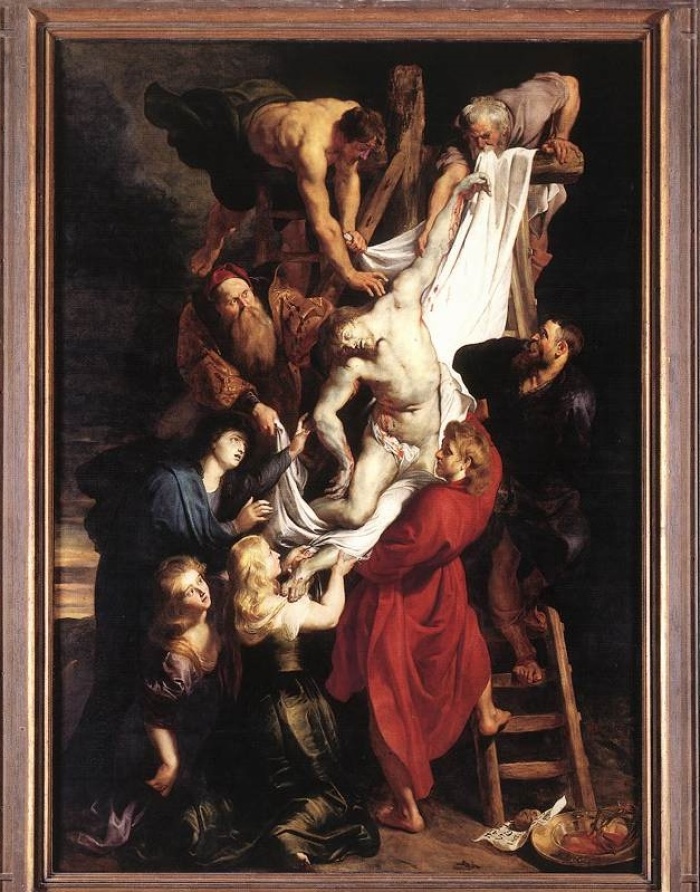 Descent from the Cross by Rubens, painted in 1614.