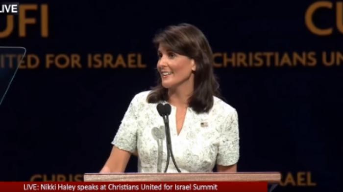 U.S. Ambassador to the United Nations Nikki Haley speaks at the 13th annual CUFI summit, held from July 23-24, 2018.