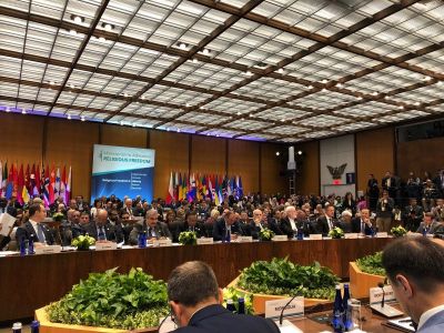 Delegates from 80 foreign nations participate in the first-ever U.S. State Department Ministerial to Advance Religious Freedom at the Harry S. Truman Building in Washington, D.C. on July 26, 2018.