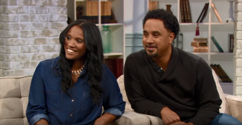 Wynter Pitts sitting next to her husband Jonathan