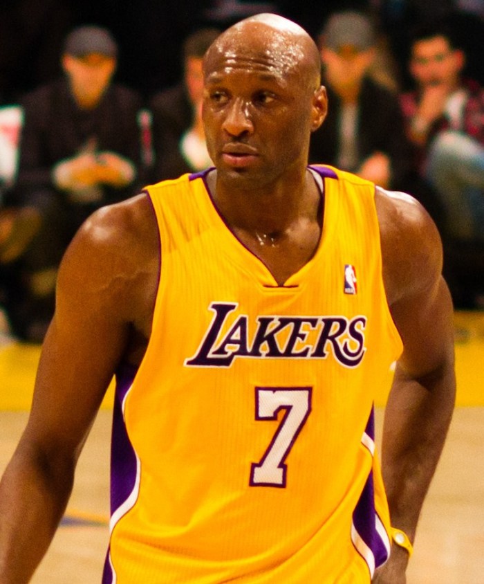 Lamar Odom playing for the Los Angeles Lakers in 2011