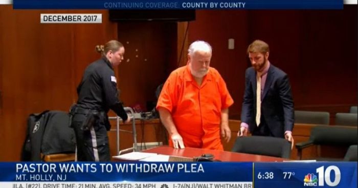 Harry Thomas, 75, who formerly pastored Come Alive New Testament Church in Medford, New Jersey, in a court appearance in December 2017.