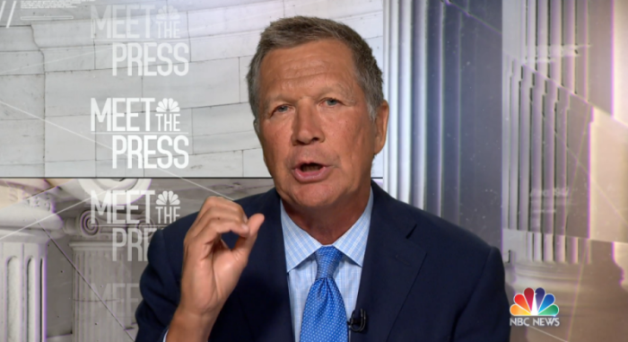 Former Ohio Governor John Kasich on NBC's 'Meet the Press,' August 12, 2018.