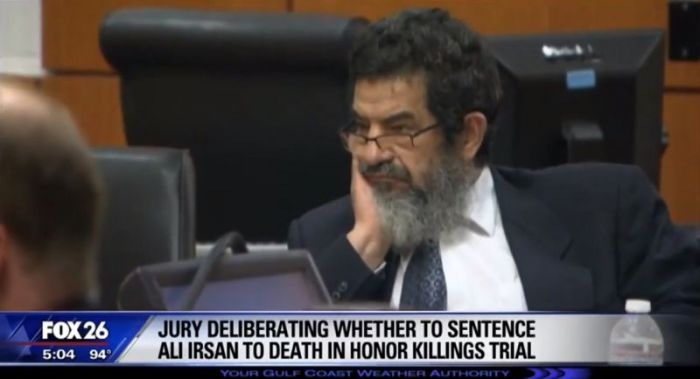 Ali Mahwood-Awad Irsan, a Muslim immigrant from Jordan, sentenced to death in Texas on August 14, 2018.