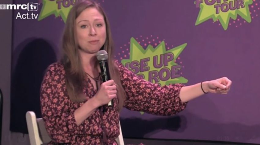 Chelsea Clinton speaks at a "Rise Up for Roe" event in New York City on Aug. 11, 2018.