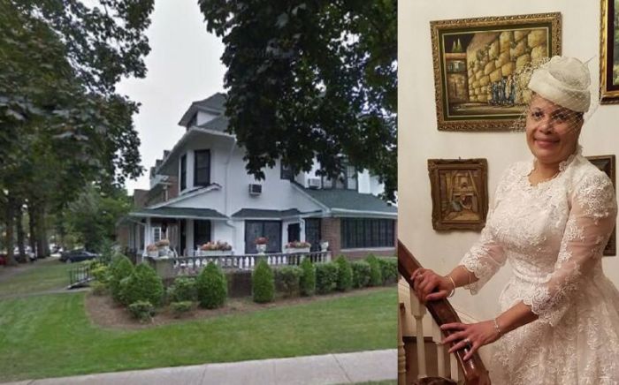 Paula Scarlett-Brown (R) and the $ 2.5 million home located in Flatbush, Brooklyn, owned by Pilgrim Church.