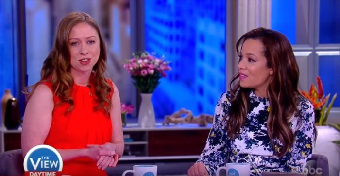 Chelsea Clinton being interview on a March 2018 episode of 'The View.'
