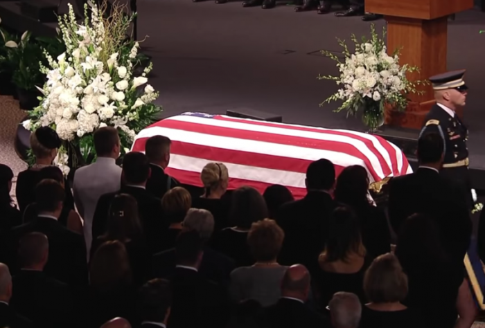 Senator John McCain is honored at a memorial service on Aug. 30, 2018, in Phoenix, Arizona.
