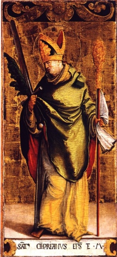 St. Cyprian (200-258), Bishop of Carthage who was martyred for his beliefs.
