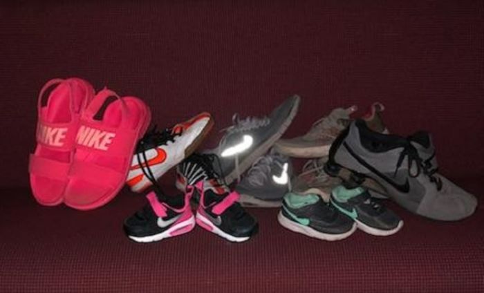 Nike shoes donated to Claremore Restoration Church in Claremore, Oklahoma.