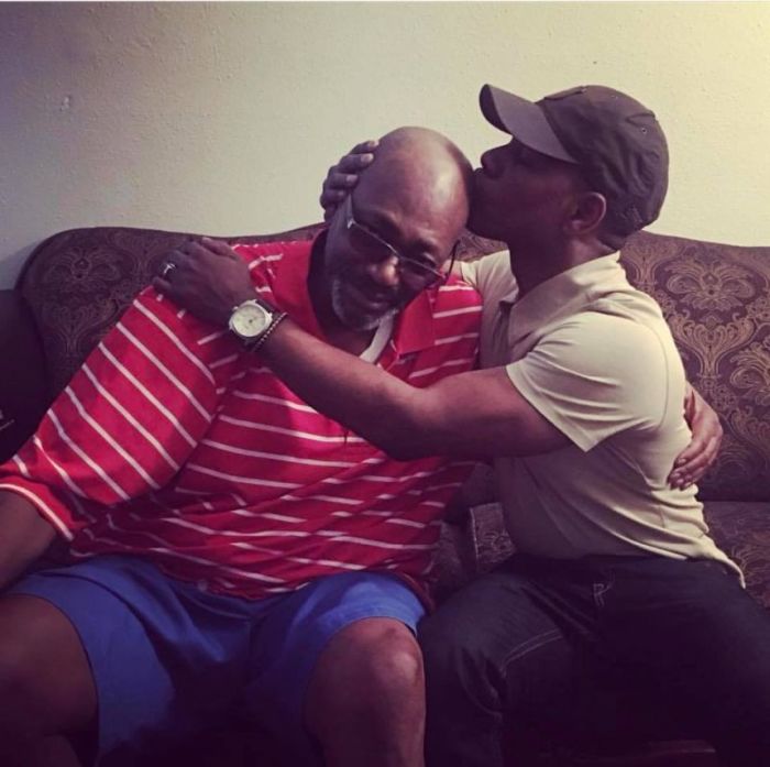 Gospel star Kirk Franklin and his terminally ill father.