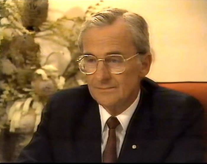 Bill Hayden, former Governor-General of Australia, seen in this archival footage interview.