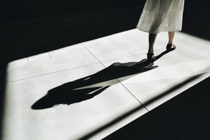 Woman's shadow in this undated photo.