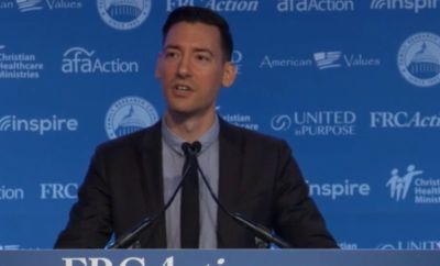 Pro-life activist David Daleiden speaks at the Values Voter Summit at the Omni Shoreham Hotel in Washington, D.C. on Sept. 21, 2018.