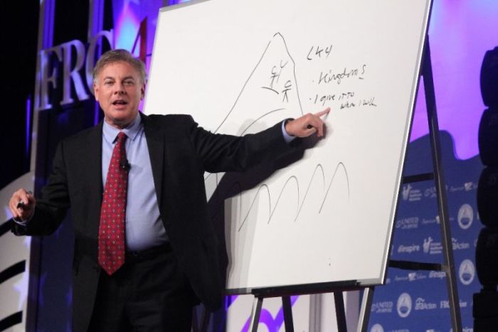 Evangelical author and speaker Lance Wallnau gives a presentation at the Family Research Council's Values Voters Summit at the Omni Shoreham Hotel in Washington, D.C. on Sept. 21, 2018.