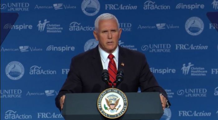 Vice President Mike Pence speaks at the Values Voter Summit in Washington, D.C. on Sept. 22, 2019.