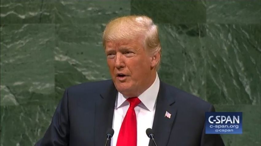 Donald Trump at the U.N. General Assembly in New York on September 25, 2018.