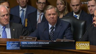 Republican Senator Lindsay Graham at the Senate Judiciary Committee hearing in Washington D.C. on September 27, 2018.